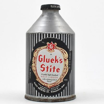 Sale Photo Thumbnail #109: Glueks Stite Malt Liquor Paper Label Crowntainer 194-28 EXCELLENT