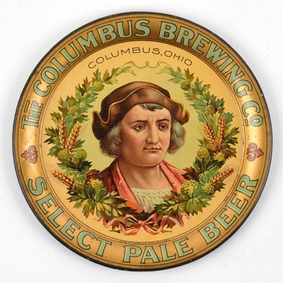Sale Photo Thumbnail #381: Columbus Brewing Select Pale Beer Pre-Prohibition Tip Tray