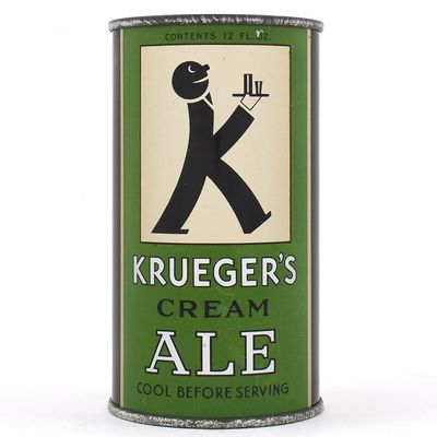 Sale Photo Thumbnail #175: Kruegers Cream Ale PRETAX Flat Top 89-22 ACTUAL OI 456 EARLIEST PRODUCTION CAN NEAR MINT