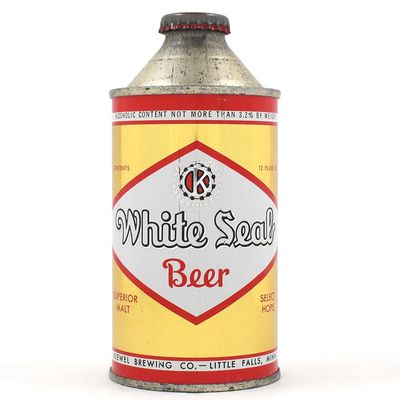 Sale Photo Thumbnail #342: White Seal Beer Cone Top ALC STATEMENT 189-4 EXCEPTIONAL