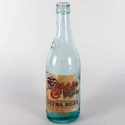 Sale Photo Thumbnail #427: John Eichler Extra Beer Pre-Prohibition Aqua Labeled Bottle NEW YORK