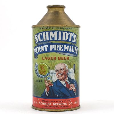 Sale Photo Thumbnail #294: Schmidts First Premium Beer Cone Top 1877 DATE 183-32