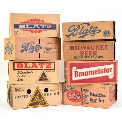 Sale Photo Thumbnail #471: Cardboard Beer Can Cartons-Carriers Vintage 1930s-1950s LOT OF 7