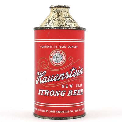 Sale Photo Thumbnail #137: Hauenstein New Ulm STRONG Beer Cone Top 168-17