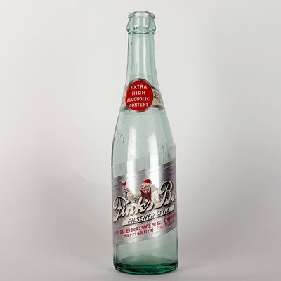 Sale Photo Thumbnail #465: Fink's Pilsener Style Beer Labeled Bottle with Monk Graphic