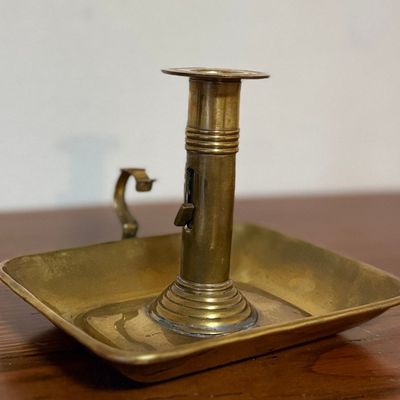 Sale Photo Thumbnail #80: MOTTAHEDEH & COMPANY, BRASS BEDSIDE CANDLESTICK HOLDER