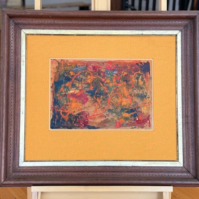 Sale Photo Thumbnail #6: ABSTRACT EXPRESSIONIST STYLE PAINTING ON BOARD
