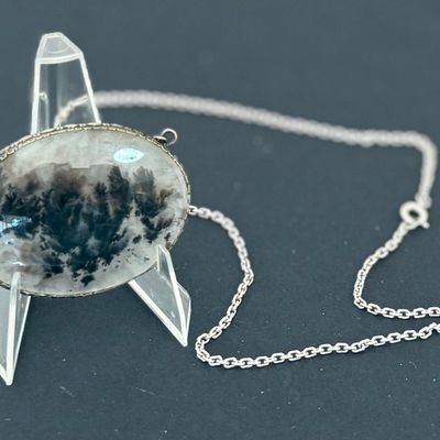 Sale Photo Thumbnail #30: 12K GOLD-FILL MOSS AGATE NECKLACE