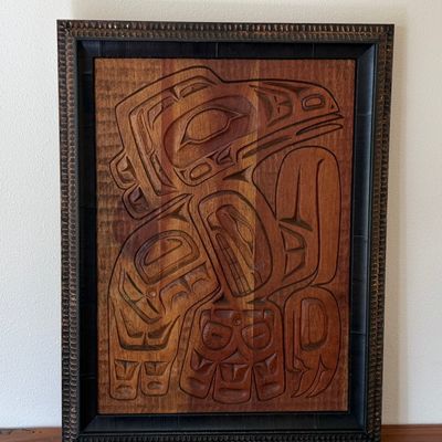Sale Photo Thumbnail #54: RAVEN, CARVED ON CEDAR