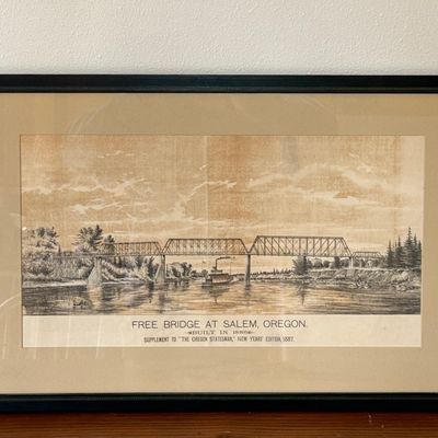 Sale Photo Thumbnail #23: FREE BRIDGE AT SALEM, OREGON FRAMED PRINT