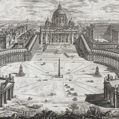 Piranesi, Folio - View of the renowned Vatican Basilica with its large portico and adjacent square [Veduta dell'insigne Basilica...