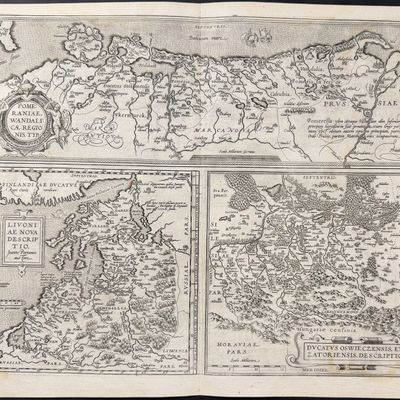Ortelius, pub. 1587 - Maps of Livonia, Pomerania, & Oswiecz, Poland