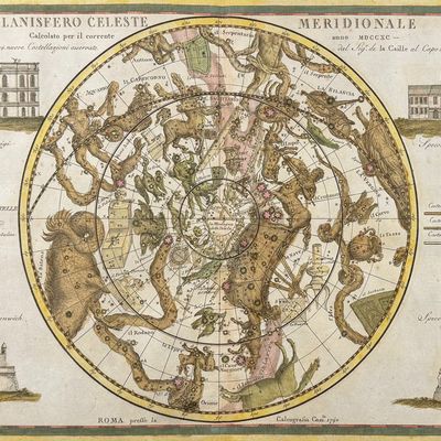 Cassini - Celestial, Star, or Zodiac Chart of the Southern Hemisphere [Planisfero Celeste Meridionale]