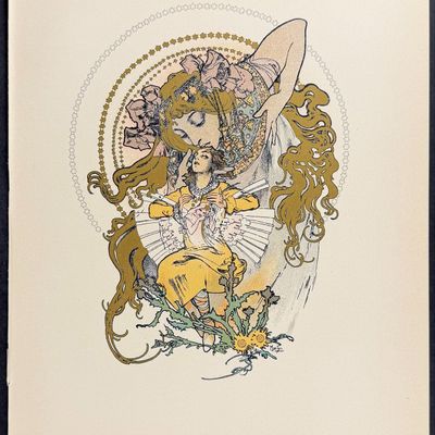 Mucha - Ornately Illustrated Depiction of Women (No Image to Verso)