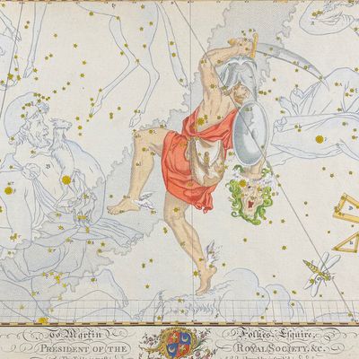 Bevis, Rare - Constellation or Star Chart of Perseus with the head of Medusa