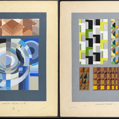 Benedictus - Pair of Graphic Design or Pattern Pochoirs