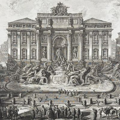 Piranesi, Folio - Perspective view of the great Fountain of the Aqua Virgo, called Trevi, architecture by Nicola Salvi [Veduta in...