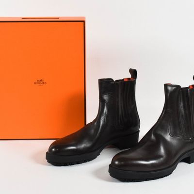 Sale Photo Thumbnail #150: Pair of Hermes Calfskin Kross Training Boots, Size 11
