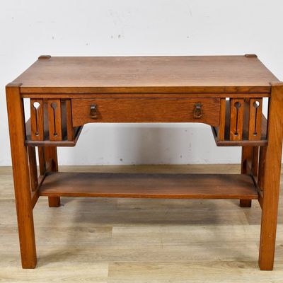 Mission Style Quartersawn Oak Library Desk