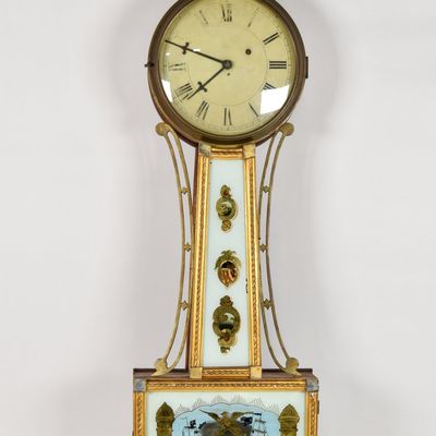 Federal Style Quartersawn Oak Banjo Wall Clock