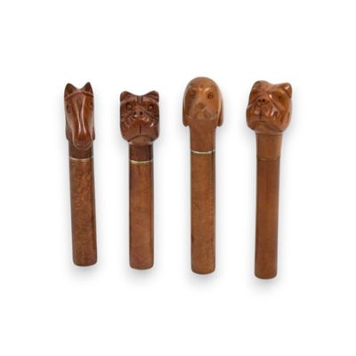Sale Photo Thumbnail #260: 4 Dorelio Rovera Briar Wood Animal Head Pipe Tampers