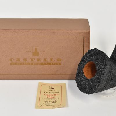 Sale Photo Thumbnail #224: Castello Great Line Old Antiquari Rusticated Briar Tobacco Pipe, Unsmoked