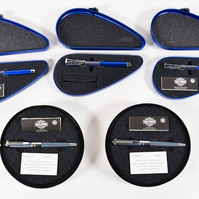 5 Waterman Harley-Davidson Blue Rollerball Pens