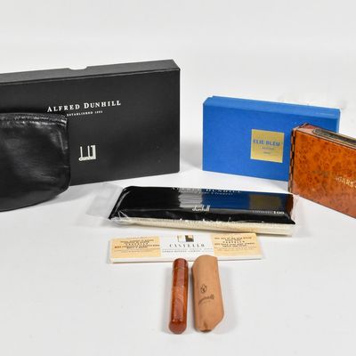 Sale Photo Thumbnail #252: 5 Alfred Dunhill, Savinelli, and Elie Bleu Pipe and Cigar Accessories