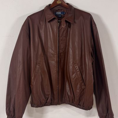 Sale Photo Thumbnail #125: Polo Ralph Lauren Brown Leather Blouson Jacket