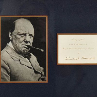 Winston S. Churchill Ink on Paper Royal Alexandra Infirmary Bazaar Autograph