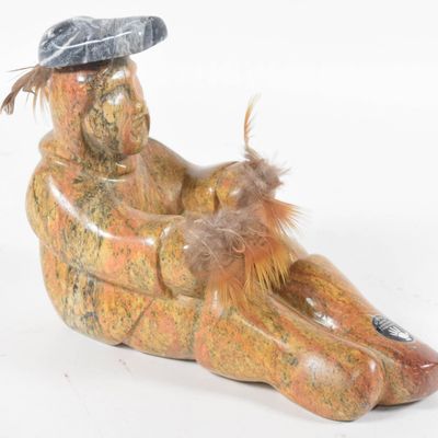 Koonook Inuit Stone Carved Statue