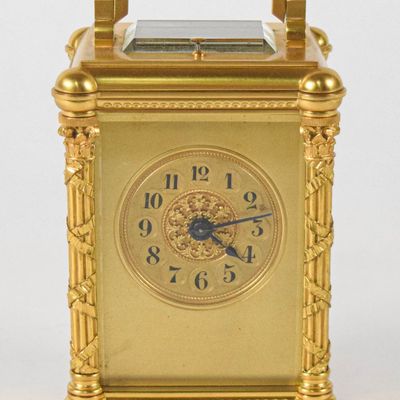Aiguilles Gilded Brass Carriage Clock