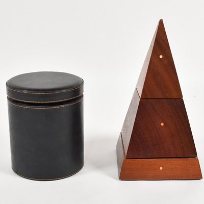 Sale Photo Thumbnail #264: Butz-Choquin Mahogany Smokers Pyramid and Italian Leather Wrapped Humidor