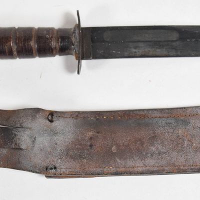 WWII US Navy Mark 2 Combat Knife and Scabbard