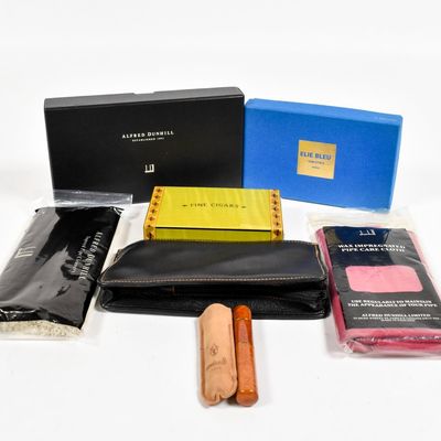 Sale Photo Thumbnail #251: 5 Alfred Dunhill, Elie Bleu, and Savinelli Pipe and Tobacco Accessories