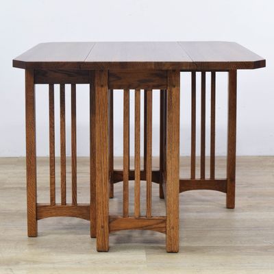 Sale Photo Thumbnail #106: Mission Style Oak Drop Leaf Side Table