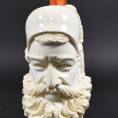 Sale Photo Thumbnail #247: Ismet Bekler Block Meerschaum Pipe with Tasseled Cap, Unsmoked