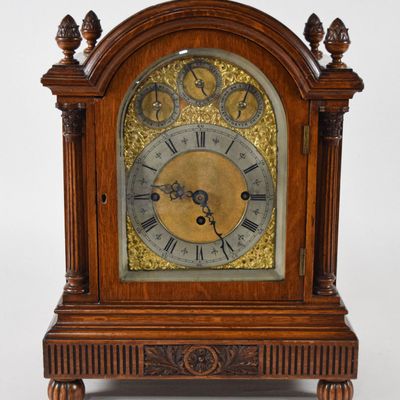 Winterhalder Style Oak Mantel Clock