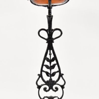 Sale Photo Thumbnail #267: Victorian Style Cast Iron Standing Ashtray with Amber Glass Insert