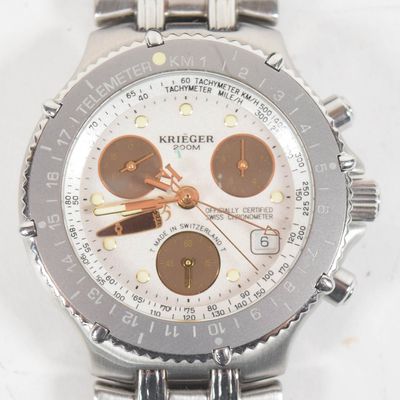 Sale Photo Thumbnail #161: Krieger Stainless Steel Velocita Chronograph Wristwatch