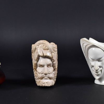 Sale Photo Thumbnail #244: 3 Meerschaum Tobacco Pipes Incl CAO Signed I Bekler Example