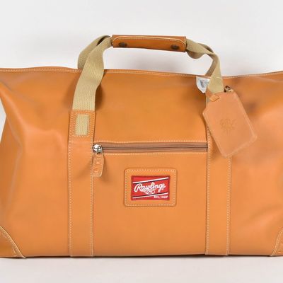 Sale Photo Thumbnail #141: Rawlings Tan Leather Travel Duffel Bag