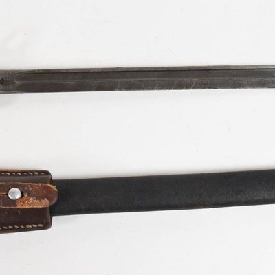 Remington M1917 Steel and Wood Bayonet with Leather Scabbard and Frog