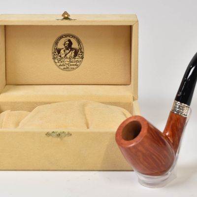Sale Photo Thumbnail #233: Ser Jacopo Sterling Silver Mounted Briar Wood Tobacco Pipe, Unsmoked