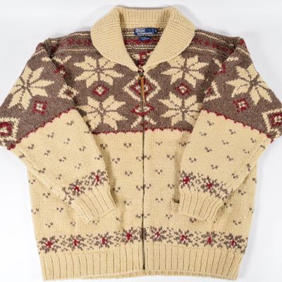 Sale Photo Thumbnail #112: Polo Ralph Lauren Wool and Silk Blend Hand Knit Cardigan, Size XL