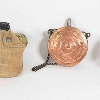 3 Canteens Including 1944 S.M. Co. US Army Field Rig