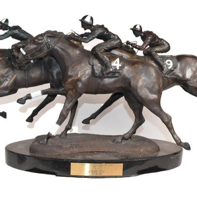 Duane Scott Bronze Sculpture Win Place and Show