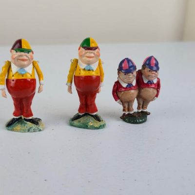Sale Photo Thumbnail #61: Vintage Alice In Wonderland Tweedledee & Tweedledum Metal Figurines – Lot Of 3