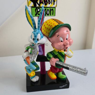 Sale Photo Thumbnail #170: Britto Looney Tunes Elmer Fudd & Bugs Bunny 9.5" Figurine 4055720