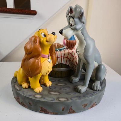 Sale Photo Thumbnail #142: Disney Parks Lady And The Tramp Spaghetti Dinner Statue – Costa Alavezos – 11.5"